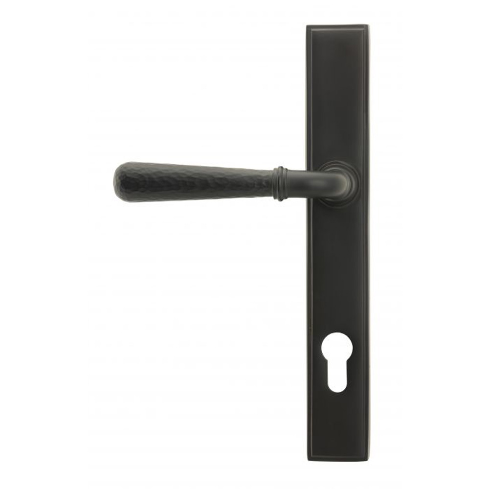 From the Anvil Hammered Newbury Slimline Espag. Lock Set - Aged Bronze - (Sold in Pairs)